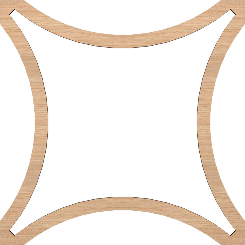 Charpente de plafond décorative Lilley, Noyer, H 47,25 po x l 47,25 po x P 0,375 po