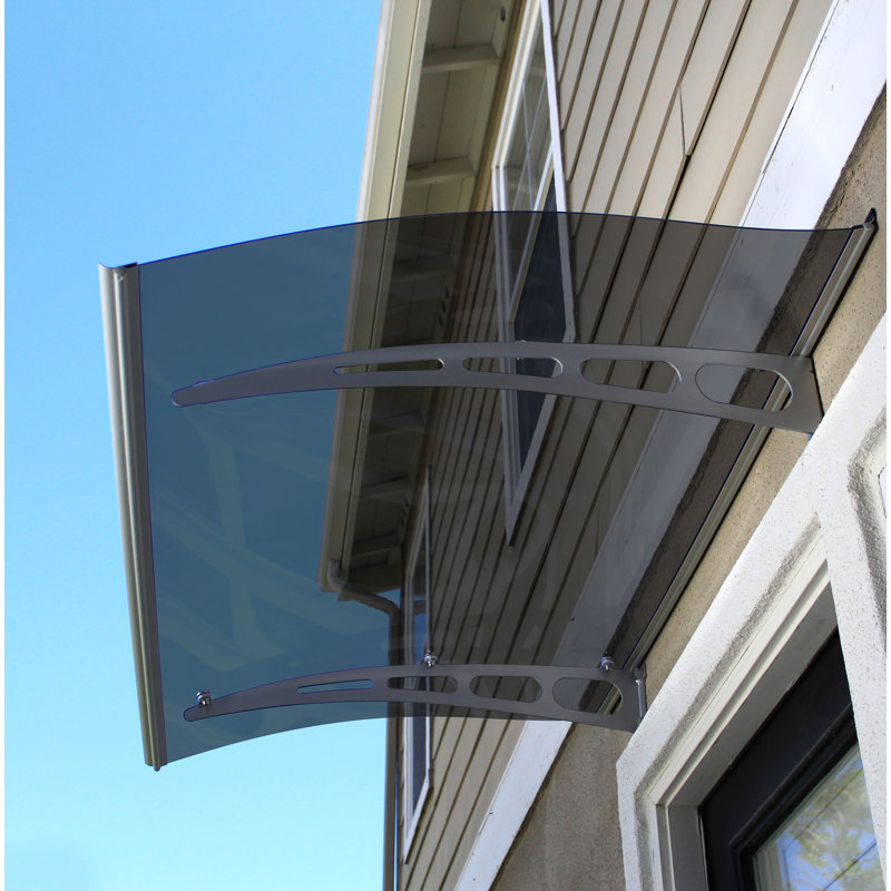Auvent de porte convexe PA Series, H 7,9 po x l 59 po x P 35,4, Gris tinté