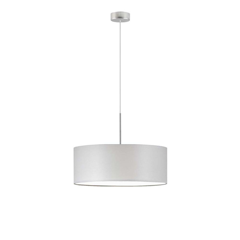 Aubryn 3 - Light Drum Pendant, Light Gray, Brushed Steel, 120cm H x 40cm W x 40cm D
