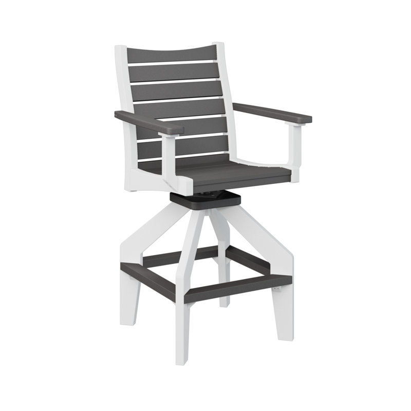 Chaise de bar pivotante Berlin Gardens Bristol, Gris fumée, 26.5"