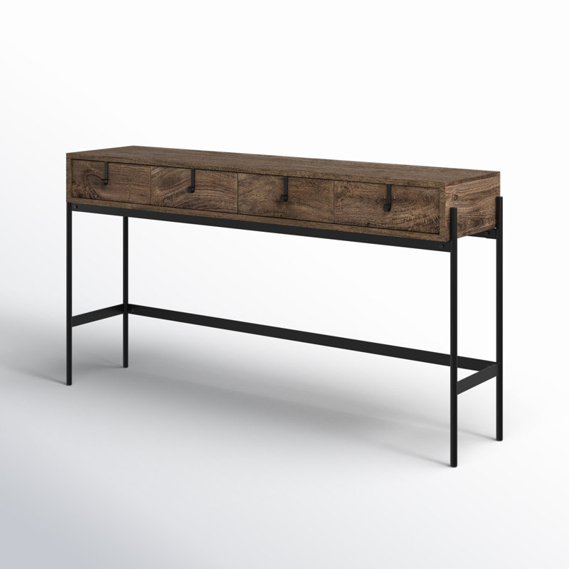 55.5'' Solid Wood Top Console Table