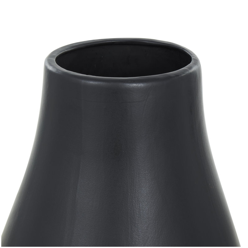 Vase de table en céramique Mable, Noir, H 27,5 po x L 15,5 po x l 15,5 po
