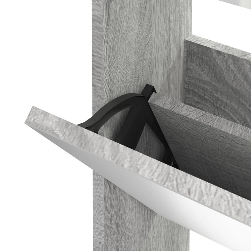 4 Pair Flip Down Shoe Storage, Grey Sonoma
