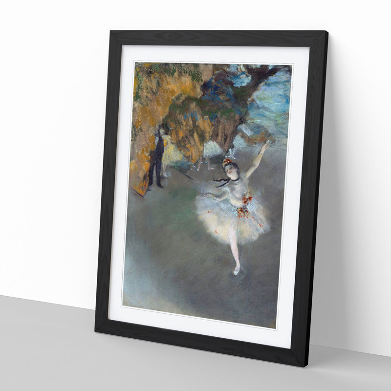 The Star Ballet Ballerina Dancer by Edgar Degas - Picture Frame Painting, Black Framed, 65cm H x 48cm W x 2cm D