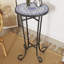 Table d'appoint de patio, bleu et noir