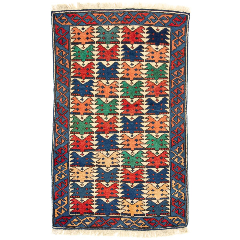 Rectangle 79 cm x 129 cm Oriental Wool Hand Woven Area Rug