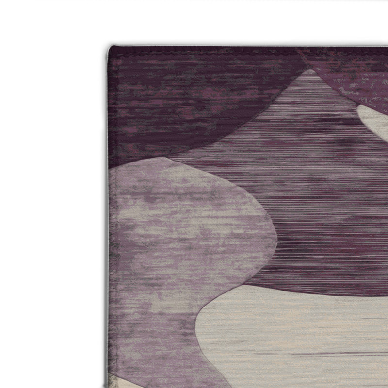 Watercolor Black Indoor and Outdoor Area Rug, Rectangle 8' x 10'