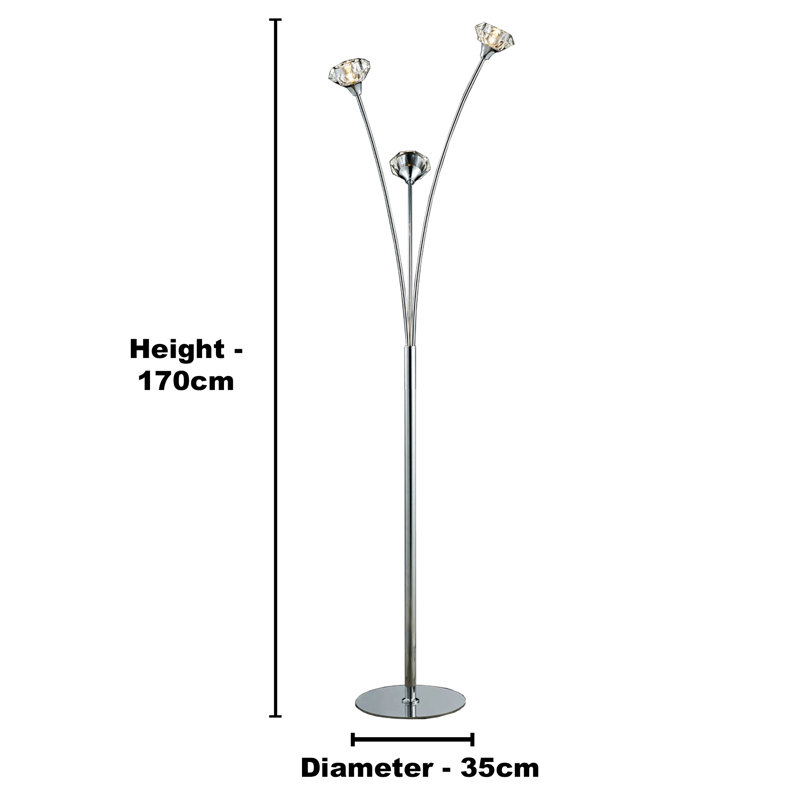 Sluss 170cm Tree Floor Lamp, Polished Chrome