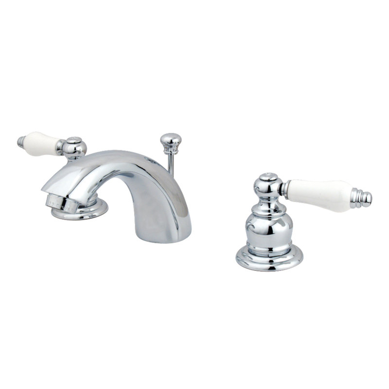 Victorian Widespread Bathroom Faucet with Drain Assembly, Polished Chrome
