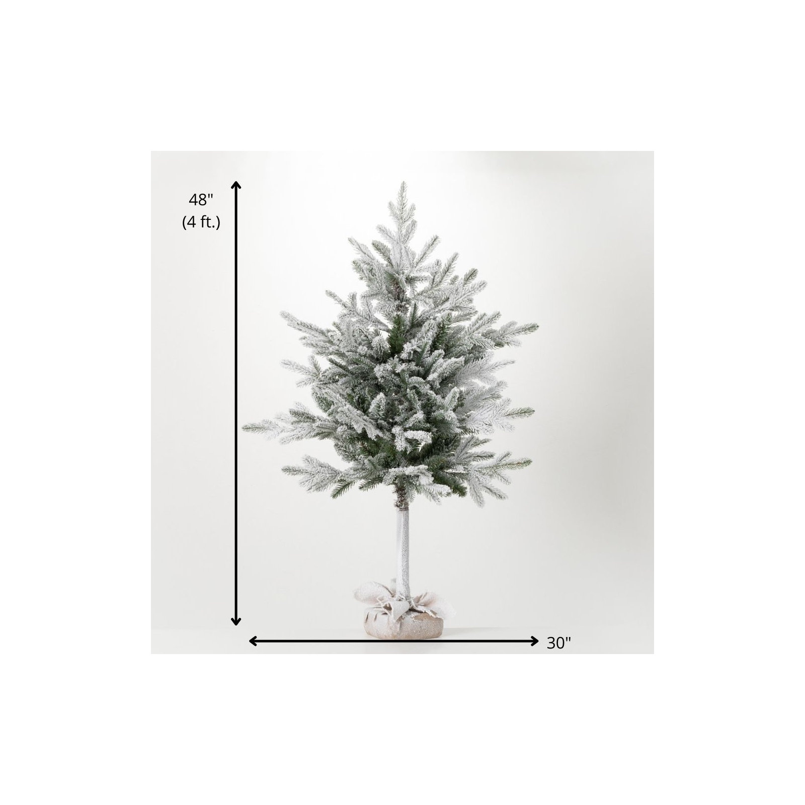 Artificial Flocked Pine Tree in Bag