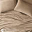 Ensemble de draps 4 pièces pour grand lit taupe - 100% doux et confortable