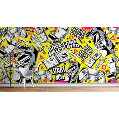 Papier peint console de jeu Gaming Graffiti