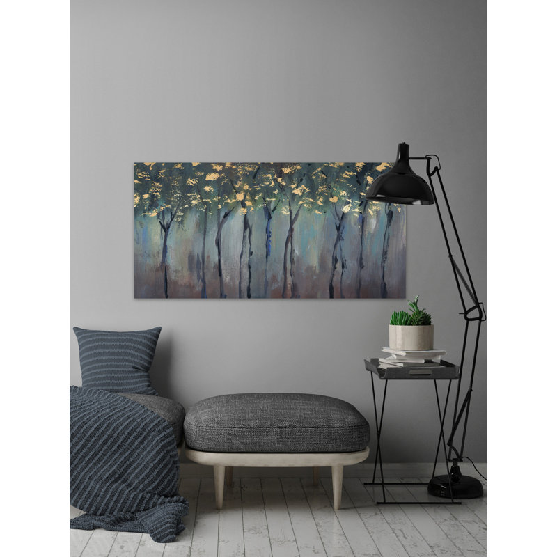 Somber Forest - Wrapped Canvas Painting, 30cm H x 61cm W