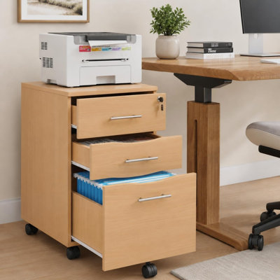 42 cm W 3 -Drawer Wheels / Casters included Mobile Filing Cabinet