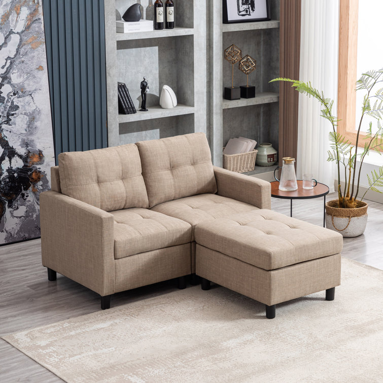  Beaugreen Loveseat Small Sectional Sofa with Ottoman