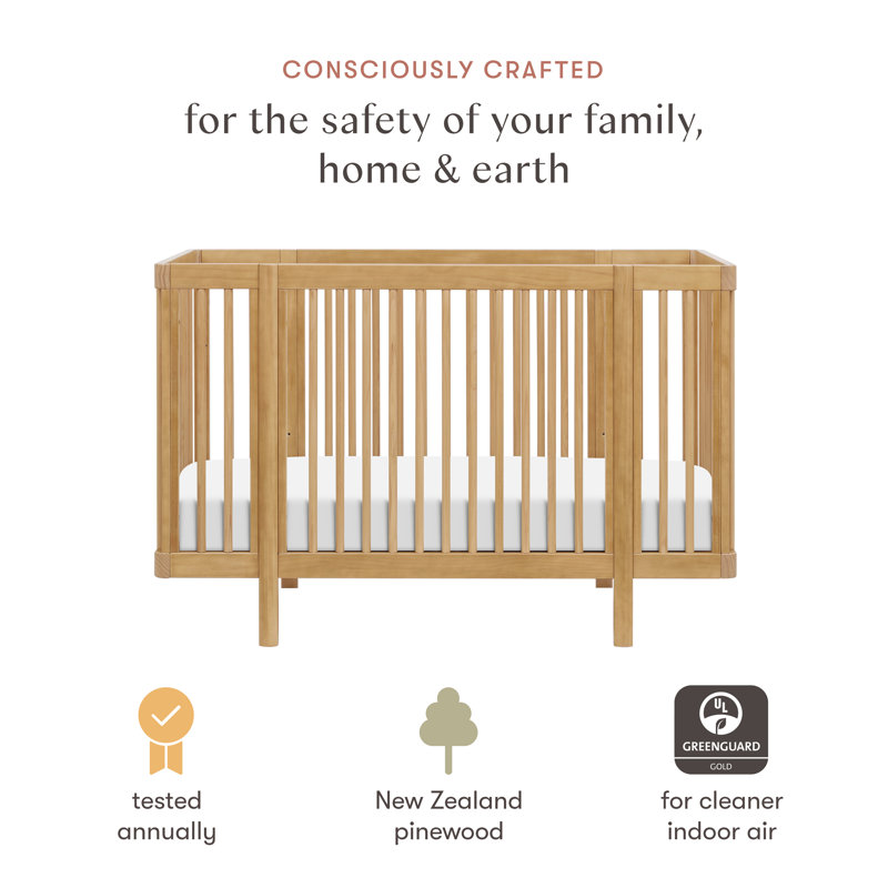 Pogo 8-in-1 Convertible Crib with All-Stages Conversion Kits, Honey