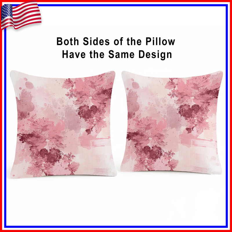 Coussins roses, 18 x 18 pouces