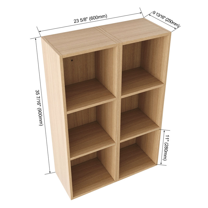Armoire de rangement murale avec tablettes ouvertes, Naturel
