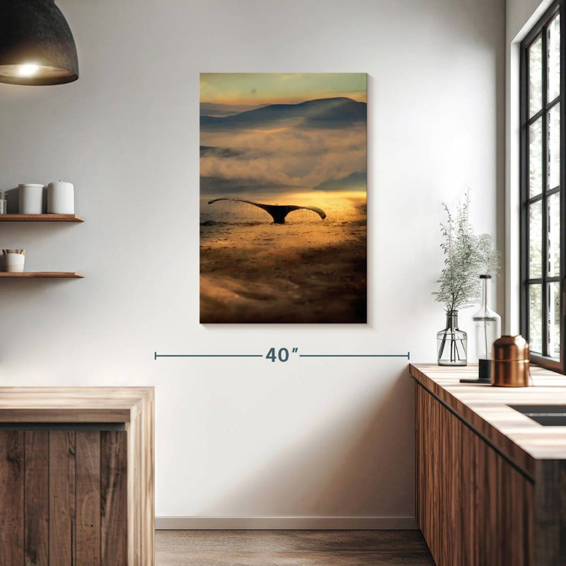 Brampt Alaska Whale Tail Dive, 39" H x 26" W