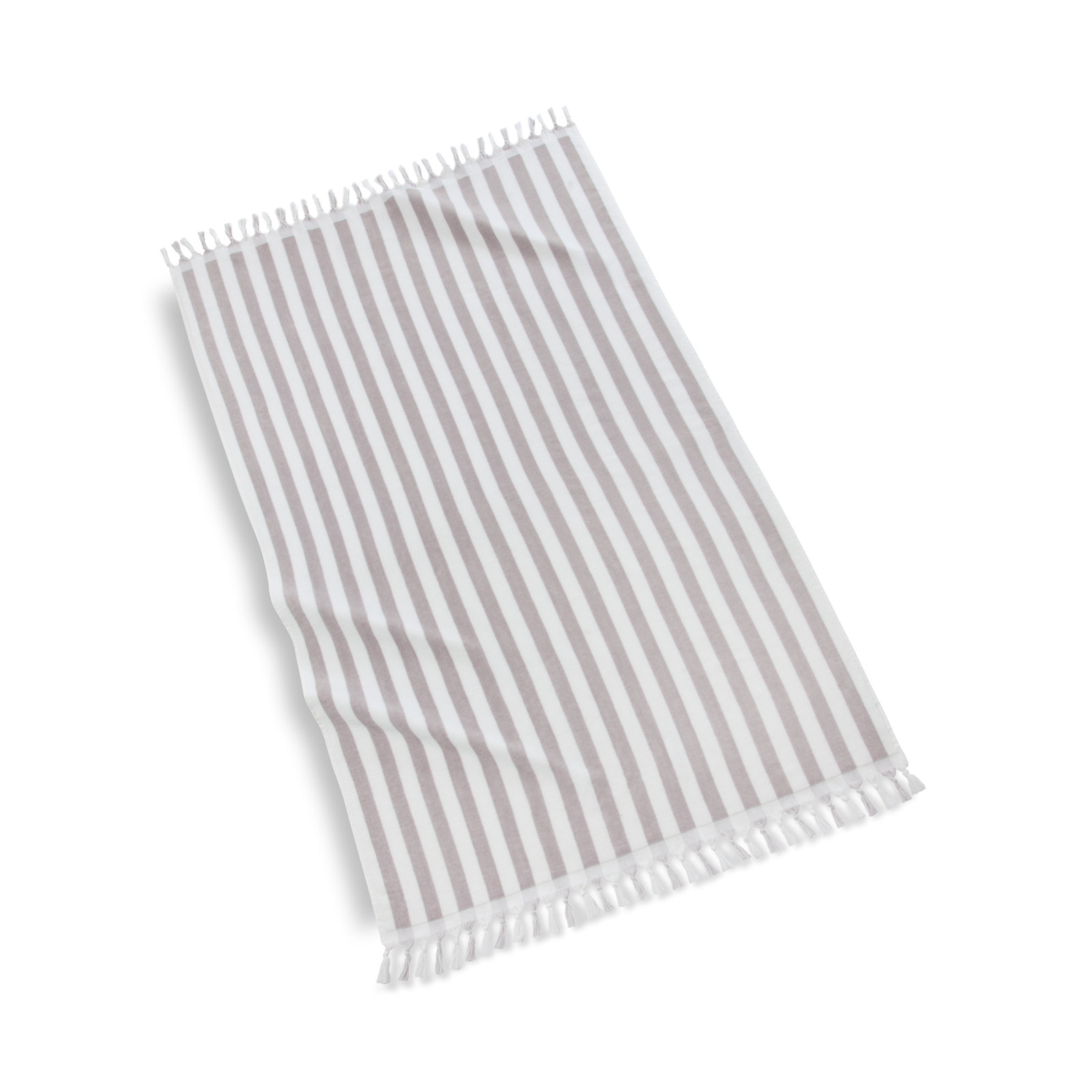100% Cotton Beach Towel, Gray/White