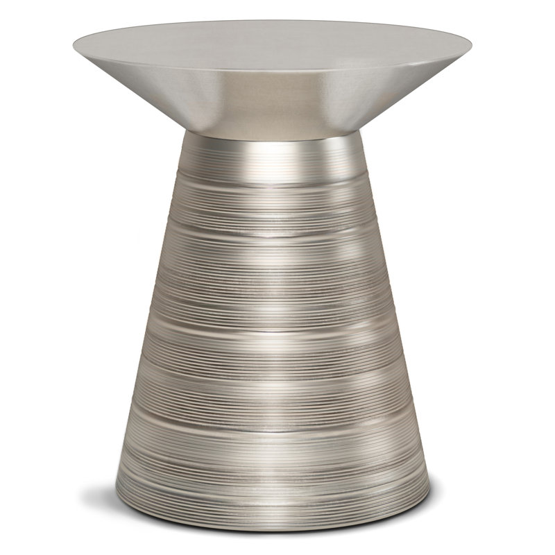 Table d'appoint ronde en métal l 18 po Sheridan, Argent antique