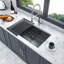 Évier de cuisine encastrable 32 po - 32 po x 19 po x 10 po - Évier de cuisine noir encastrable noir de calibre 16 - Évier de cuisine à cuve simple de profondeur 10 pouces