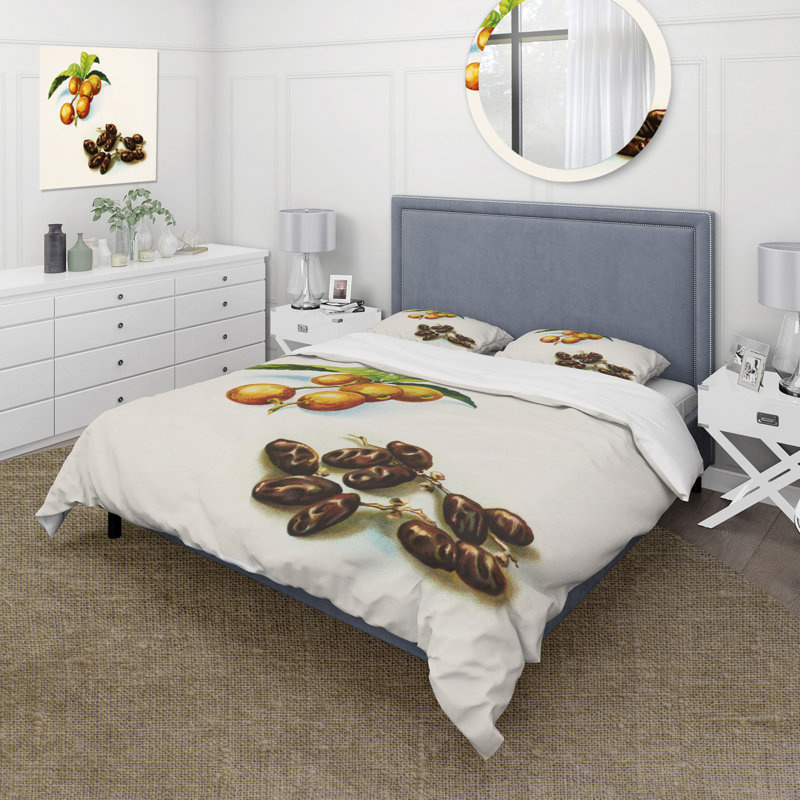 Ensemble de housse de couette Farmhouse Vintage Fruits IV - microfibre de polyester