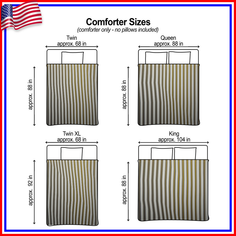Vertical Yellow Stripes Comforter, Twin
