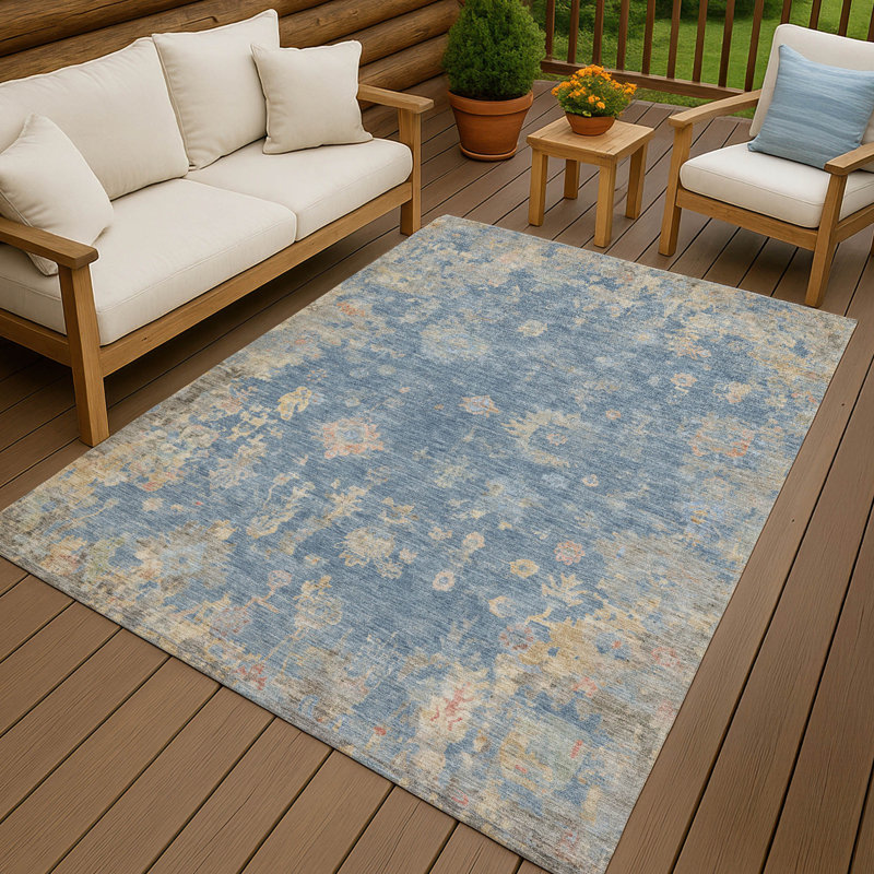 Machine Washable Indoor/Outdoor Mattis ACN2302 Global Rug, Rectangle 5' x 7'6"