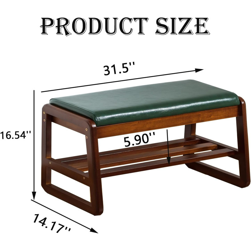 Solid Wood Bench, Entryway Shoe Bench With Cushion, Flip-Open Storage Compartment