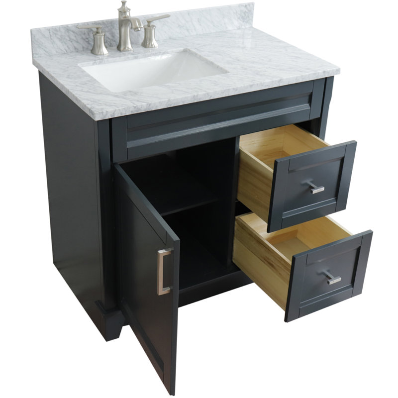 Ensemble de meuble-lavabo simple 37 po Phina, Gris foncé