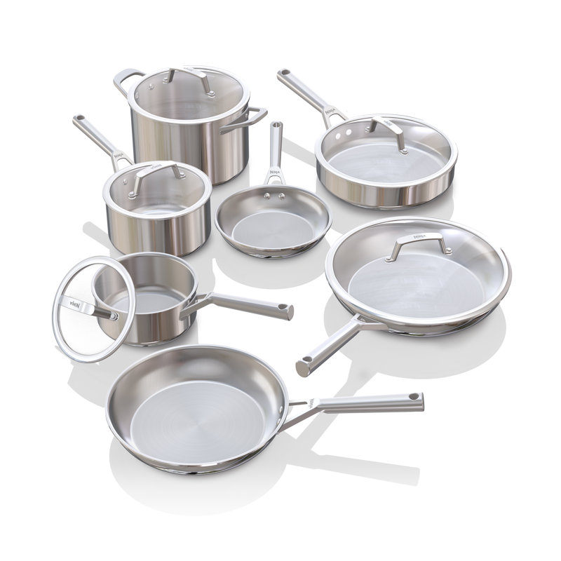 Ninja® EverClad 12-Piece Tri-Ply Commercial-Grade Stainless Steel Cookware Set
