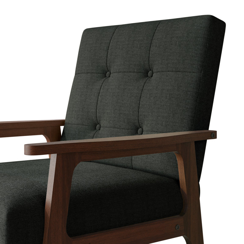 Chaise d'appoint en lin gris anthracite, Gris anthracite
