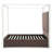 Jeffrey Canopy Velvet Upholstered Queen Bed Frame In Dark Brown-347096236-347096224
