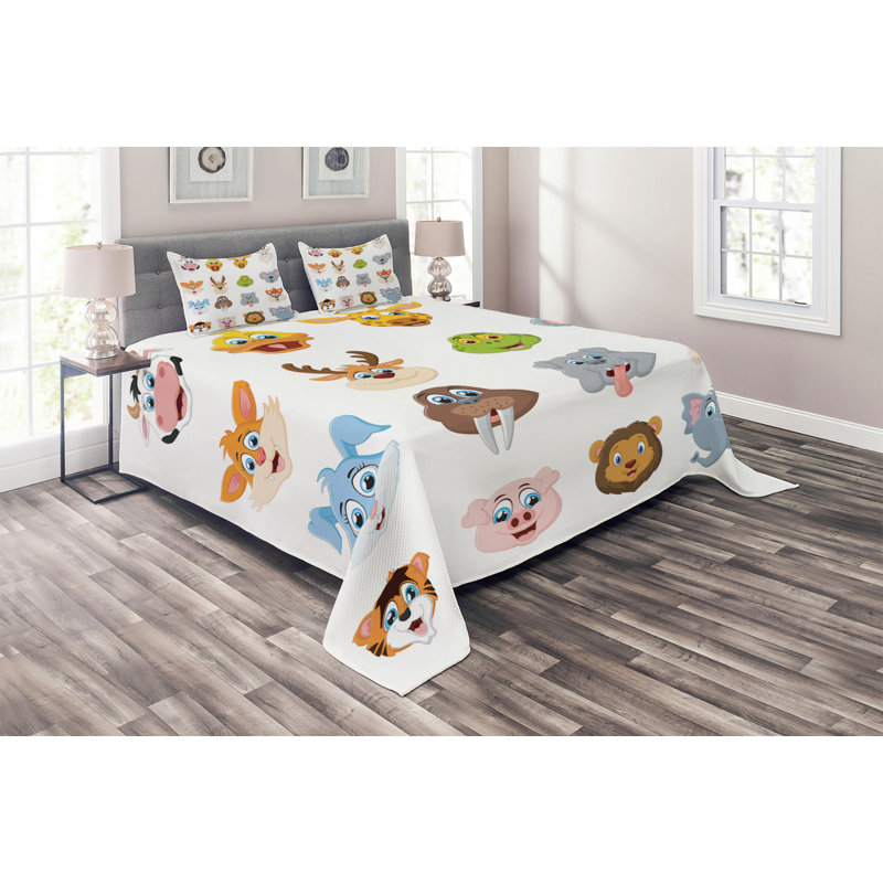 Polyester Coverlet, King Bedspread + 2 Shams