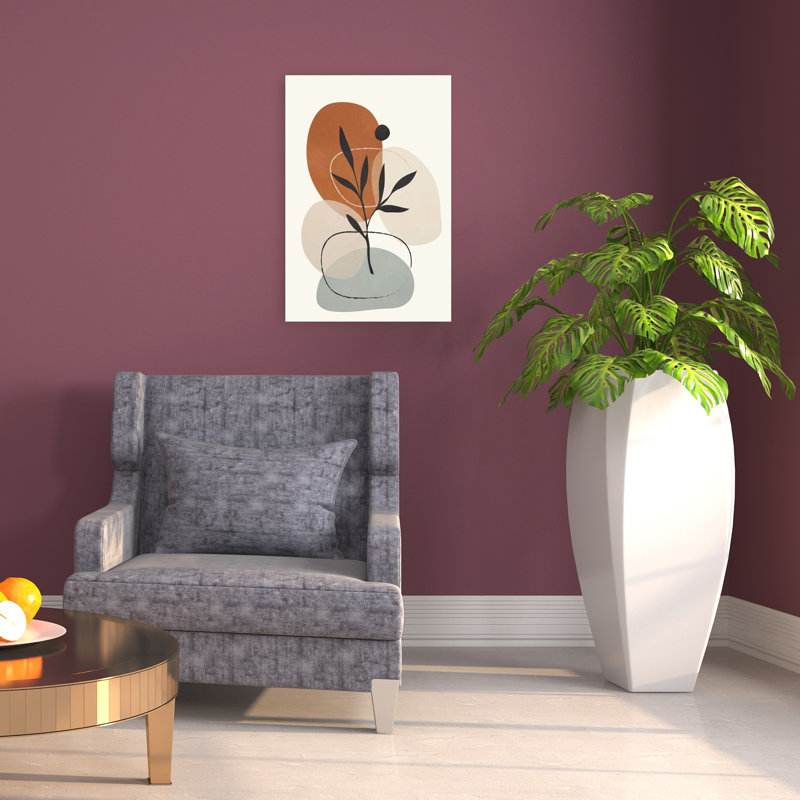 «Earthy Botanical Abstract Abstract Contemporary Minimalist Nature Plant», reproduction d'art murale, 24" H x 16" W