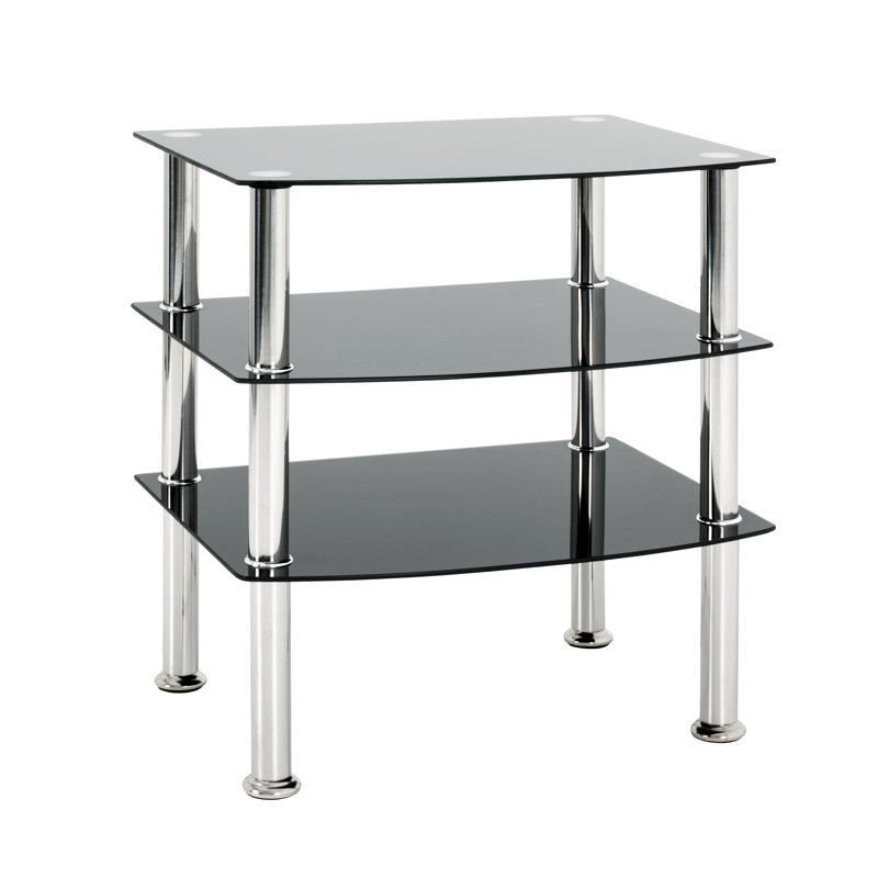 Arnoldo Glass Top End Table, Black