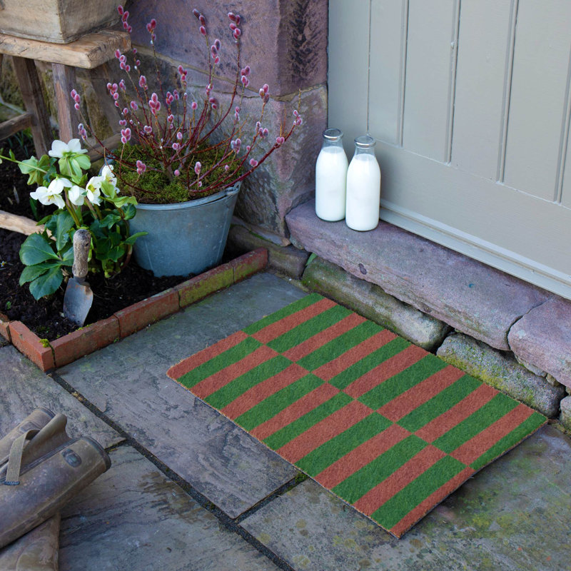 Half Stripes Coir Doormat, 40cm W x 60cm L