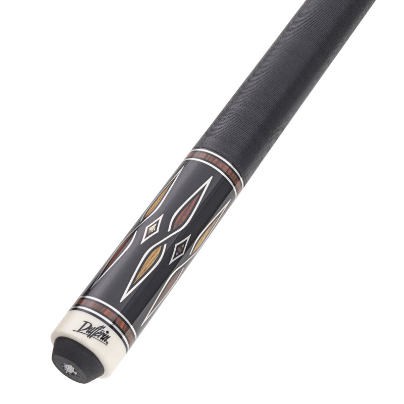 Brunswick Dufferin Pool Cue - Metallic Painted Maple with Overlay Decal, Matte Finish & Solid Black Linen Wrap