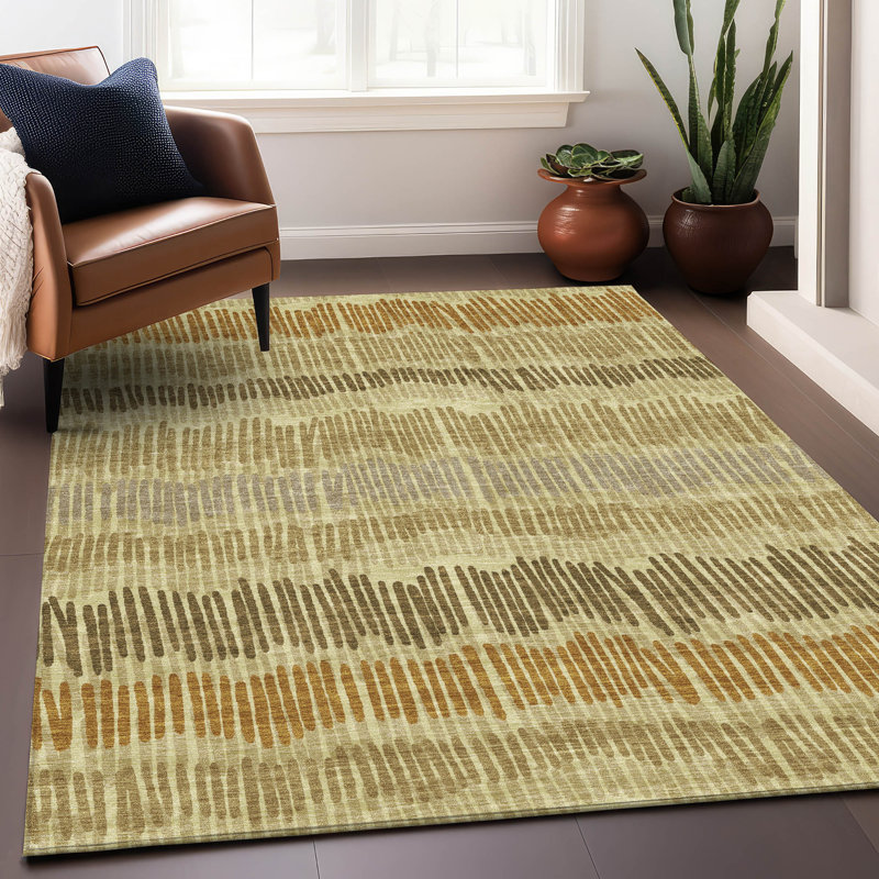 Rectangle Malek Indoor/Outdoor Area Rug with Non-Slip Backing, Rectangle 9' x 12'