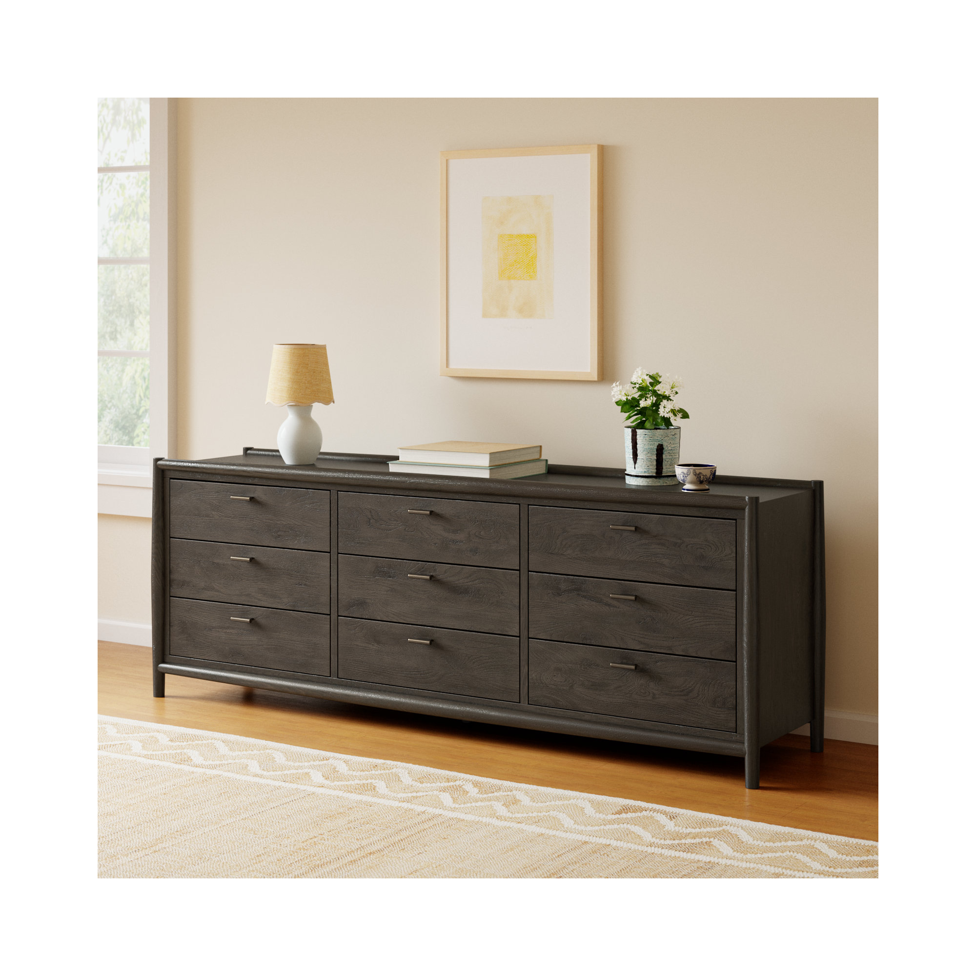 Cayenne 9 - Drawer Double Dresser, Smoked Black