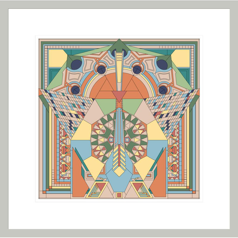 «Imperial Hotel Peacock» par Frank Lloyd Wright - Impression giclée encadrée, H 17,75 po x l 17,82 po