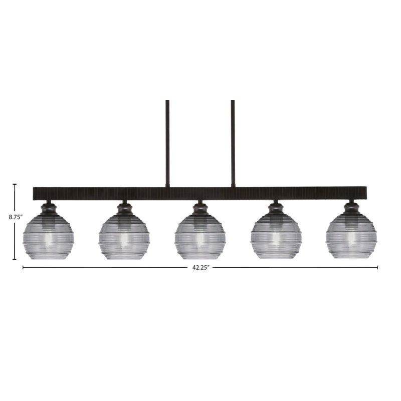Barre d'éclairage à 5 lumières Edge avec verre de 6 po, Fumée, Espresso