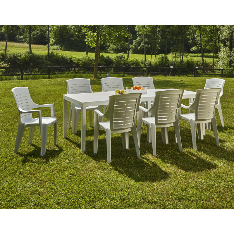 Knoxlee Rectangular Extendable Outdoor Dining Table , 150cm cm W 90cm cm D, White