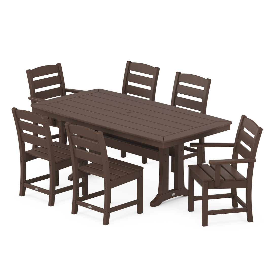 Lakeside 7-Piece Dining Set with Trestle Legs (Set of 7) POLYWOOD® 