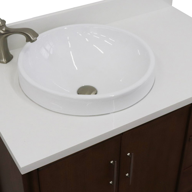 37'' Single Bathroom Vanity with Top, White