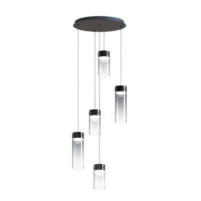 Delonda 5 Light Glass Dimmable LED Pendant