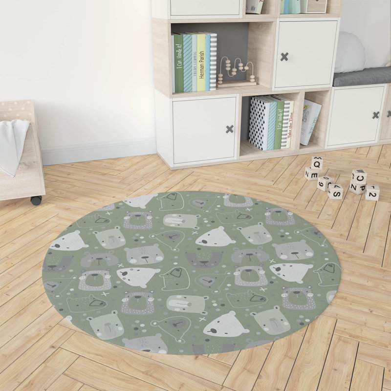 Tapis de jeu Bear Face, Rond 5 pi
