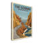 The Gobbins, Northern Ireland - Romantic Coastal Travel Poster of Cliff Path and Sea Bridge. Giclee Print on Wrapped Canvas. Wall Art, Home Decor - Coastal & Maritime, Northern Ireland 1 Piece Wrapped Canvas Wall Art-1648379901