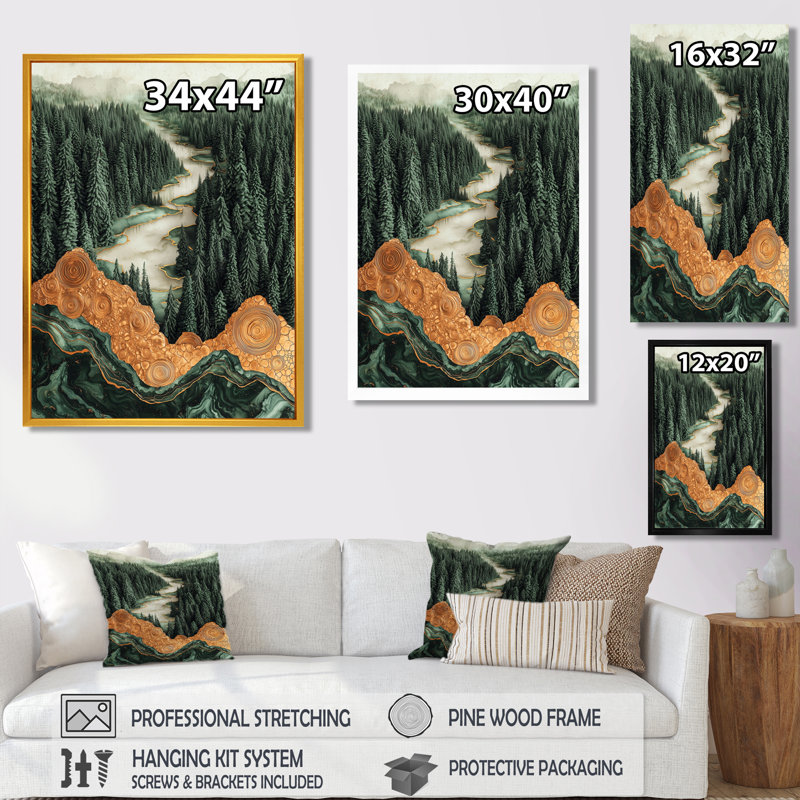 Impression sur toile Gladimyr - Paysages, H 20 po x l 12 po, Reproduction encadrée d'une seule photo, Doré